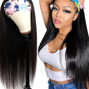 Perruque à bandeau en cheveux humains vierges brésiliens Remy, vente en gros, fabrication à la machine, sans dentelle, sans colle, styles personnalisés - Product Image 1