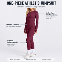 Combinaison de yoga sans couture pour femme Uwell, manches longues, séchage rapide, pour le fitness et l'entraînement