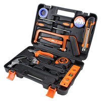 LEIGHLY Ensemble d'outils à main en plastique pour la maison, 13 pièces, kit de réparation de quincaillerie, marteau, clé à molette, tournevis, pinces, entretien domestique, bricolage