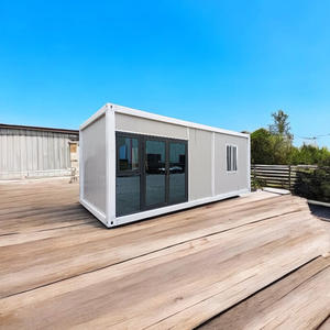 Maison Portable 2 étages avec verre pas cher Villa 2 chambres petite cabine en verre en béton bois dormir grèce Portable maison - Product Image 1