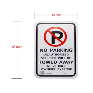 12*18 дюймов алюминиевые уличные предупреждающие знаки безопасности, металлические функциональные знаки, без парковочного знака для дорожного движения - Product Image 3