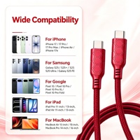 Câble tressé en nylon Togudu Type-C vers Type-C, transfert de données 480 Mbps, charge rapide, cordon universel multi-appareils CC-288
