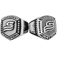 Bague de championnat en alliage d'or au design personnalisé USSSA - Bague de sport pour enfants (baseball, basketball, boxe) pour hommes et femmes