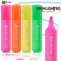 Spidol Warna-warni 6 Warna Laris Manis, Ujung Tebal, Fluorescent, Untuk Kantor, Label, dan Highlighter