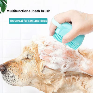 <b>Pets</b> Bath <b>Brush</b> Soap Dispensing Scrubber Eco-Friendly Soft Silicone <b>Pet</b> Shower Shampoo Massage Dispensers - Product Image 1