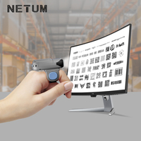 NETUM pemindai kode QR, pemindai kode QR cincin jari kecil dapat dipakai, 2D tanpa kabel dengan UHF