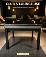 Table de Mahjong Automatique avec Plateau en Verre Trempé, Style Table à Manger, Machine de Mahjong pour la Maison et les Clubs