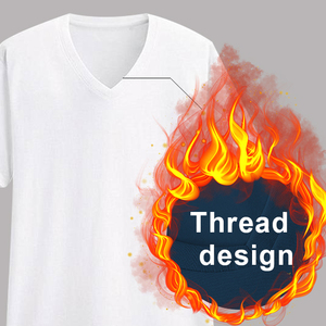 T-shirts décontractés à col en V pour hommes, style slim fit, t-shirt basique uni - Product Image 3