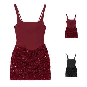 Vestido Corto Ajustado con Lentejuelas y Escote Cuadrado, Estilo Sexy para Mujer, Nueva Colección de Primavera - Product Image 1