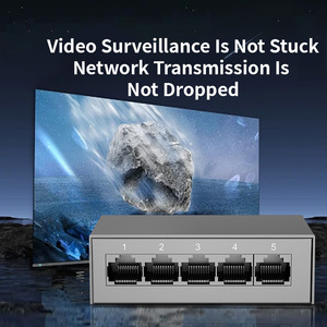 Desktop Ethernet Splitter <b>Hub</b> 5 <b>Port</b> 10/100/1000 Mbps Gigabit Metal Ethernet Switch with SNMP and QoS - Product Image 3