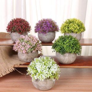 Falso fiore erba palla plastica Bonsai fiori artificiali simulazione pianta verde ripristino modi antichi arredamento per la casa - Product Image 2