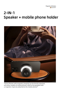 Nouveau haut-parleur sans fil magnétique portable <span class=keywords><strong>2</strong></span> en 1, mini caisson de basses extérieur avec 360 °   Haut-parleur basse fréquence en métal coloré à LED clignotantes - Product Image 5