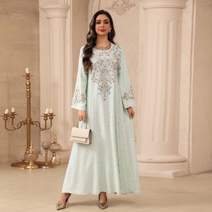 AB557 Abaya de luxe traditionnelle pour femmes, robe musulmane brodée, robe pull, vêtements islamiques de Dubaï, Abaya <span class=keywords><strong>Turquie</strong></span>, Jalabiya pour femmes - Product Image 4