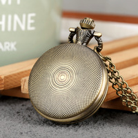 Reloj de Cadena Antiguo, Reloj de Bolsillo con Colgante de Metal Bronce, Collar con Reloj de Bolsillo con Patrón de Curvado de Fuego