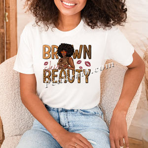 Listo para presionar DTF Transfer Hustle Like a Bosses Brown Skin Beauty Diseños de transferencia de calor - Product Image 2