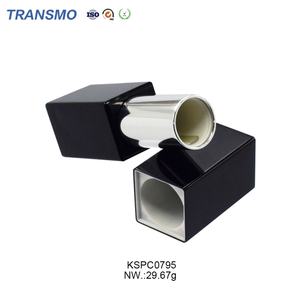 Tube de rouge à lèvres en verre noir avec logo personnalisé OEM, avec bouchon à vis, contenants en aluminium vides pour baume à lèvres, crayon à lèvres, cosmétiques - Product Image 4