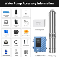 Pompe solaire submersible hybride AC/DC sans balais avec impulsionneur en acier inoxydable haute pression 2HP