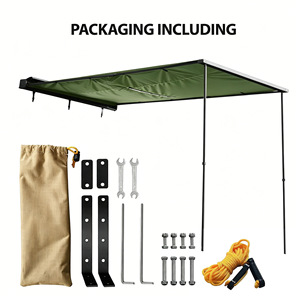Auvent latéral de voiture en aluminium 2x2m, tente rétractable pour SUV et pick-up avec bande lumineuse LED USB pour <span class=keywords><strong>camping</strong></span> tout-terrain <span class=keywords><strong>4x4</strong></span> - Product Image 3