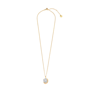 Collana con Ciondolo Angelina in Acciaio Inossidabile Placcato Oro con Diamante Taglio Brillante Rotondo, Gioiello Minimalista da Donna per Uso Quotidiano - Product Image 4