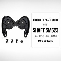 Plaque de base de visière de casque de remplacement, paire gauche-droite, pour casque demi-ouvert SHAFT SM523 avec vis et rondelles