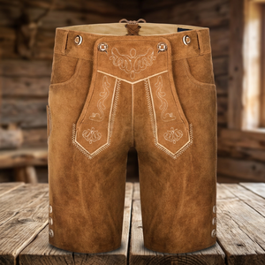 Shorts décontractés pour hommes en cuir véritable, anti-plis, écologiques, taille mi-haute, avec braguette boutonnée – Collection 2025 - Product Image 3