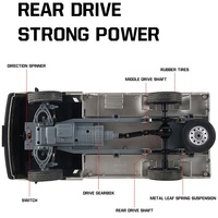 WPL D12 2.4G électrique hors route RTR alliage métal moulé sous pression Kits Led lumières dérive télécommande voiture RC Van camion pour garçons et enfants
