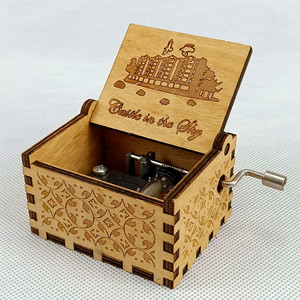Minicaja de música personalizada, caja de música de madera con grabado láser de 100 canciones, movimiento Natural, navidad - Product Image 3