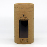 Emballage personnalisé en tube de papier pour thé en vrac, tube de papier rond pour thé avec découpe transparente