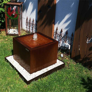 Fontaine à eau extérieure en acier Corten Fontaines à cascade murales en métal durables - Product Image 3
