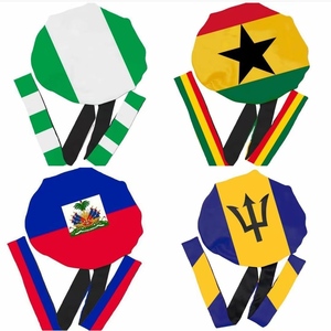 Vente en gros de Bonnets de drapeau, fournisseurs de Bonnets de cheveux en Satin de soie personnalisés, Bonnets de cheveux en Satin Double doublé, Bonnets de drapeau de la jamaïque avec cravates - Product Image 2