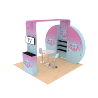 Stan Pameran 10x10 kaki Tanpa Alat, Perakitan Cepat, Modular Aluminium, Kain Tension, Portabel, untuk Pameran dan Display
