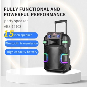 Abs15103 Không Dây 15 Inch Cho Loa Hoạt Động PA Khuếch Đại 7.4V 40W Max Pin Hoạt Động Nhựa Ngoài Trời Xe Đẩy 15 Inch Loa - Product Image 6