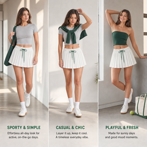 <span class=keywords><strong>Jupe</strong></span> courte plissée blanche pour <span class=keywords><strong>femme</strong></span>, style coréen, esthétique, pour le tennis, le <span class=keywords><strong>golf</strong></span>, coupe trapèze, taille élastique, idéale pour les soirées - Product Image 6