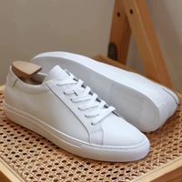 Chaussures de marche élégantes en cuir de vachette pleine fleur pour hommes – Baskets décontractées en cuir véritable pour le sport et l'extérieur