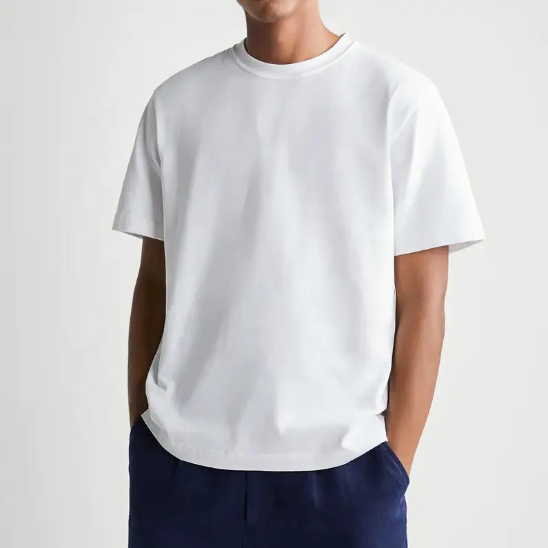 Hot Sale Custom Effen Unisex Oversized Zwaar Katoenen T-Shirt Groot En Hoog Blanco Plus Size T-Shirts Groothandel