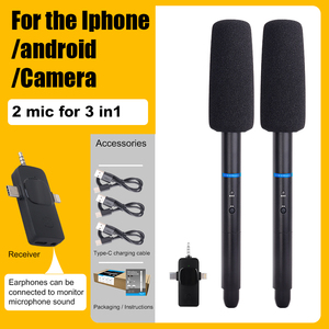 <b>Wireless</b> Interview <b>Microphone</b> Mobile SLR Camera Dedicated to NewsReporters Outdoor Street Noise Cancelling Cordless <b>Microphone</b> - Product Image 3