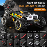 Huvelon E 1/10 RC Monster Truck 4WD Voiture télécommandée tout-terrain entièrement proportionnelle