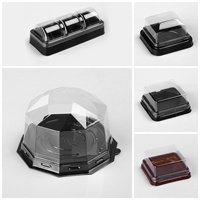 Boîte d'emballage individuelle en plastique PET recyclable pour gâteaux de lune, avec couvercle transparent en forme de dôme, pour boulangerie, desserts, plats à emporter, jetable