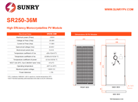 Panneau solaire rigide 250W anti-ombre, module solaire hors réseau pour camping-car, caravane, motorhome, OEM