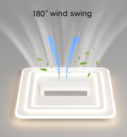 Ventilateur de plafond moderne sans pales à spectre complet, avec lumière LED dimmable et télécommande, silencieux pour chambre à coucher