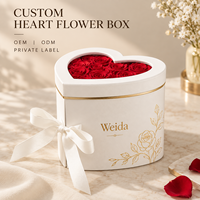 Scatola Regalo Rigida in Cartone con Finestra a Forma di Cuore, Fiocco in Nastro Dorato e Logo Personalizzato