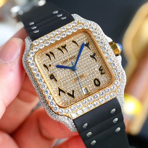 Drioshipping Hip Hop Men's Automatic <b>Mechanical</b> <b>Watch</b> 904L Stainless Steel Iced Out Moissanite Wristwatch - Product Image 5