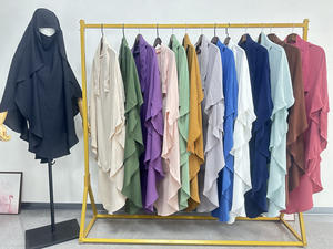 Sharut all'ingrosso di alta qualità modesto musulmano donna Niqab Hijab cravatta in testa indietro Hijab preghiera lungo Jilbab Hijab Jazz crêpe Khimar - Product Image 6