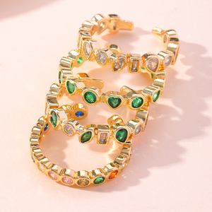 Anelli di lusso con pietre preziose in oro retrò a forma di temperamento con dimensioni regolabili gioielli da donna spedizione gratuita - Product Image 1