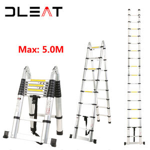 Escalier télescopique double en aluminium de 5 m à prix d'usine pour échafaudage avec pièces à charnières - Product Image 5