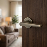 Poignée de porte à levier plat simple en acier inoxydable 304 laiton antique silencieuse pour portes intérieures en bois
