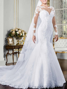 Vestido <span class=keywords><strong>de</strong></span> <span class=keywords><strong>Novia</strong></span> Personalizado <span class=keywords><strong>2022</strong></span>, Vestido <span class=keywords><strong>de</strong></span> Cola Larga, Color Marfil, Elegante, para Eventos, Bailes <span class=keywords><strong>de</strong></span> Graduación, Encaje, <span class=keywords><strong>Sirena</strong></span> - Product Image 6