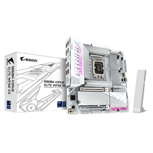 Carte mère Intel B860 LGA1851, compatible avec les processeurs Intel Ultra, B860M AORUS ELITE WIFI6E, couleur blanc glace, DDR5, Micro-ATX - Product Image 2