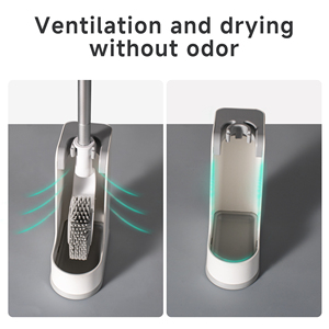 HOLAMOPA <b>Toilet</b> Brush and Stand Combo Soft Touch Handle Contoured Shape Non Absorbent Material Hygiene <b>Product</b> - Product Image 5