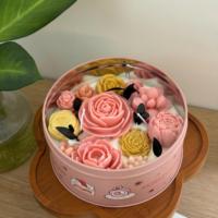 Boîte ronde en fer pour desserts et bougies aromatiques en forme de plante florale, cadeaux d'anniversaire de niche, souvenirs, parfums d'intérieur